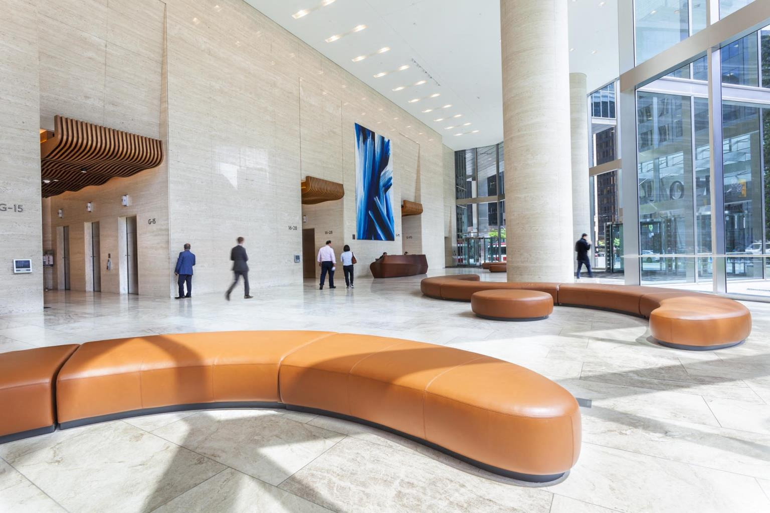 The lobby at 150 King Street West, Toronto